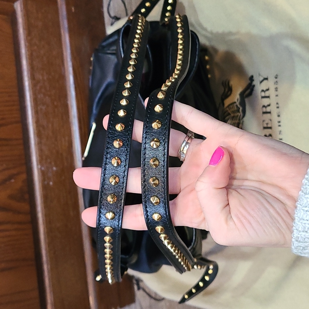 Burberry Lambskin Bridle Studs Small Canterbury Tote Black - Picture 4 of 12